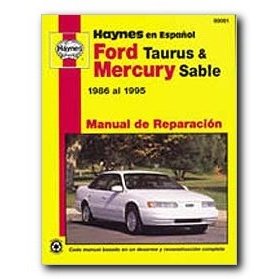 Show details of Haynes Ford Taurus and Mercury Sable (86 - 95) Spanish Repair Manual.