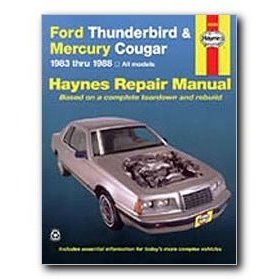 Show details of Haynes Ford Thunderbird and Mercury Cougar (83 - 88) Repair Manual.