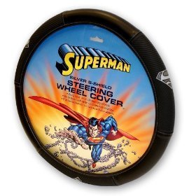 Show details of Superman Silver Shield Steering Wheel Cover.