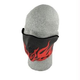 Show details of Zan Headgear Half Face Neoprene Mask Flames Red OSFA.