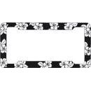 Show details of Tropical Flowers Hibiscus Black License Plate Frame (Made of Plastic).