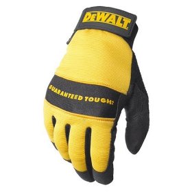 Show details of Dewalt DPG20L All Purpose Synthetic Leather Palm Spandex Back Velcro Wrist Work Glove, Large.