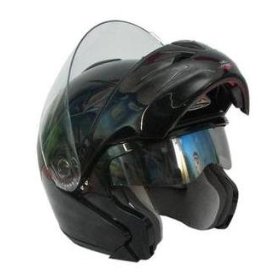 Show details of Midnight Black DOT APPROVED VOX FLIP UP MODULAR SNOWMOBILE MOTORCYCLE HELMET- LARGE.