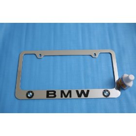 Show details of BMW Logo License Plate Frame Chrome New.