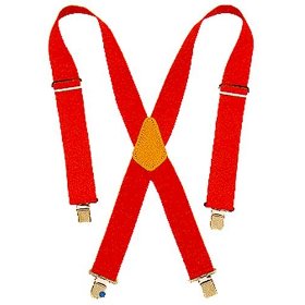 Show details of Custom LeatherCraft 110 RED Heavy Duty Work Suspenders.